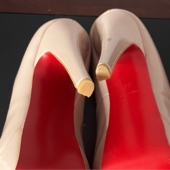 Red Bottom Platform Pump Nude Size 36 EU 6 US - Picture 12 of 16